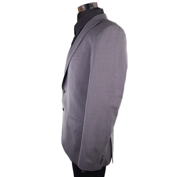 Banana Republic Blazer Mens 40R Italian fabric Gray Wool Two Button Striped - Picture 7 of 15